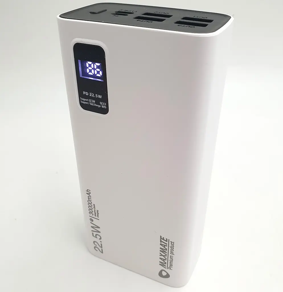 Потужний Повербанк Power Bank із швидкою зарядкою 30000mAh 4 USB /Type-C PD/QC 5A/22.5W Maxmate MMP30PD - фото 2