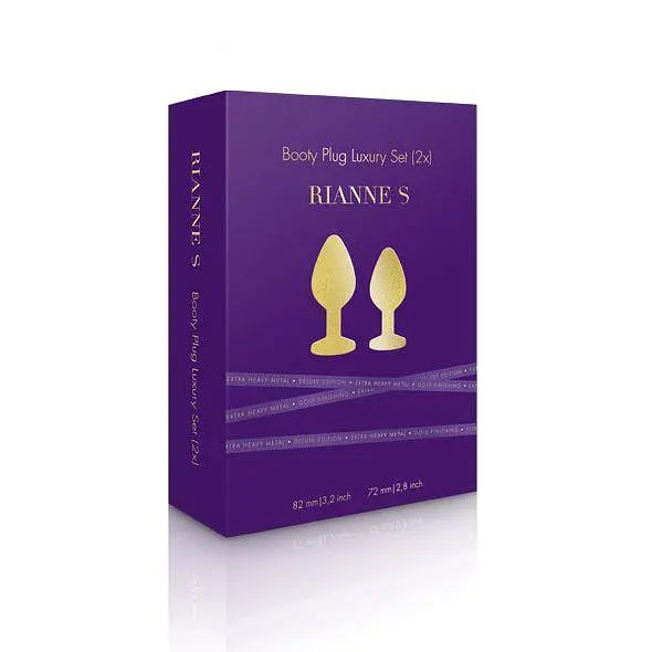 Набор металлических анальных пробок Rianne S Booty 2 шт. (золотистый) - фото 8