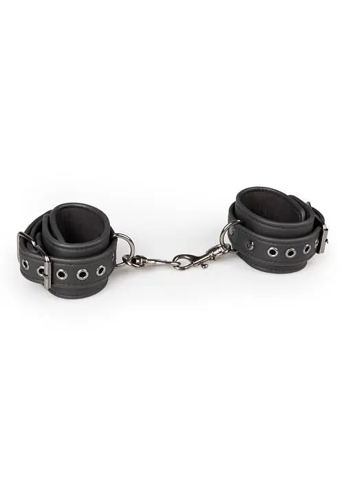 Наручники EasyToys Black Leather Handcuffs (чорний) - фото 2