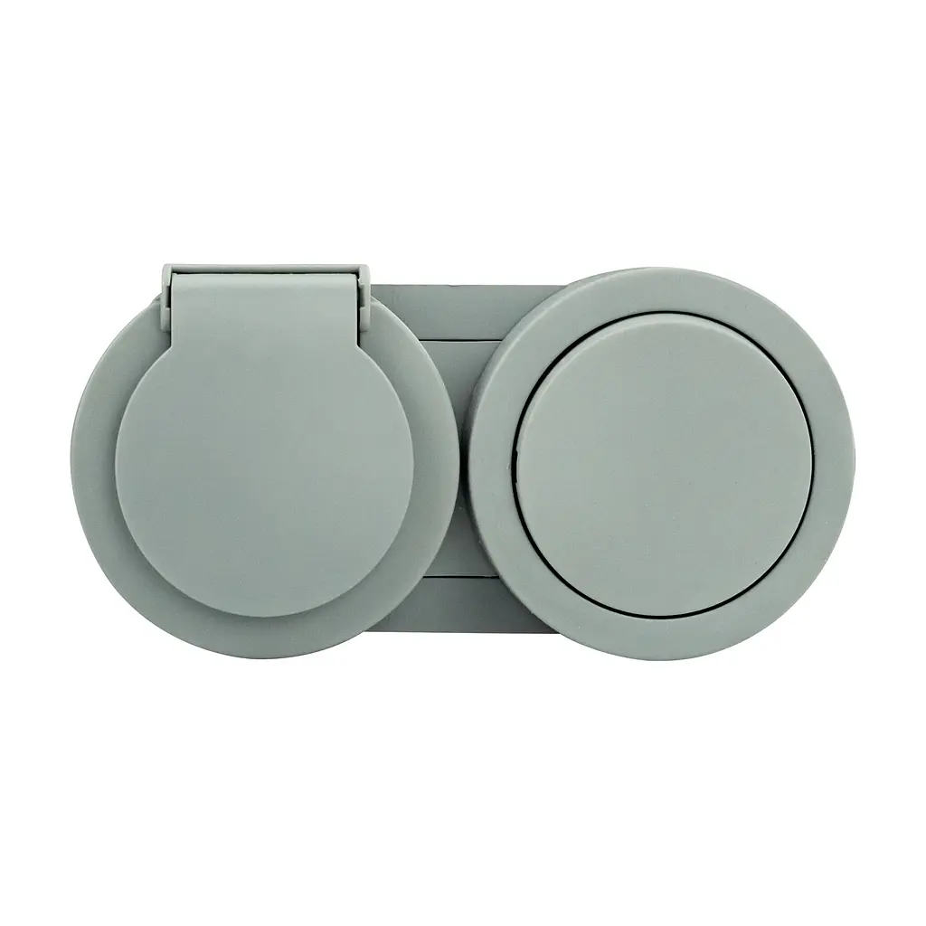 Розетка Ovivo Electric xOne з заземленням та кришкою + вимикач 1-й сіра - фото 2