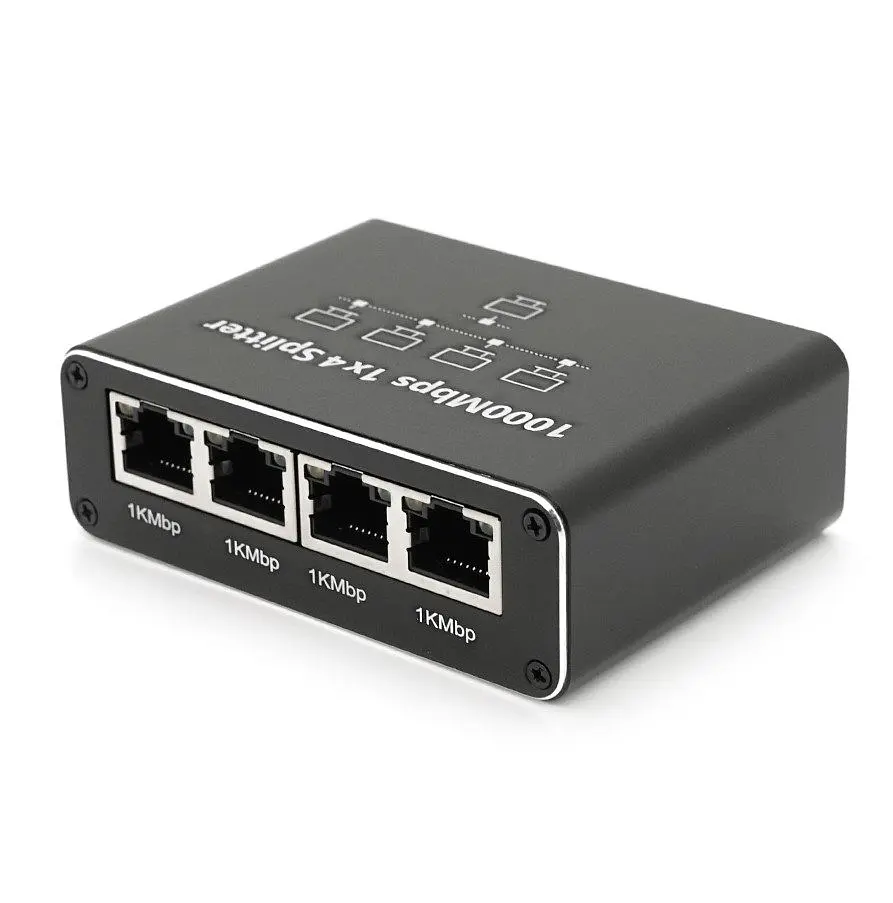 Активний RJ45-сплітер 1x4 Network splitter Adapter Voltronic YTS-RJ45-1004 1000Mbps