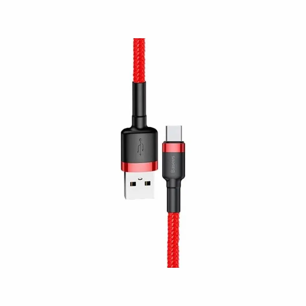 Дата кабель USB 2.0 AM to USB-C 1.0m Cafule 3A red+red Baseus (CATKLF-B09) - фото 3