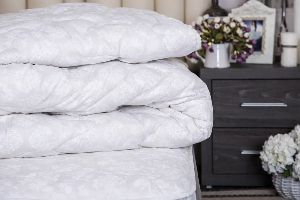 Ковдра Ecotton двоспальна 172х205 см вовняна стьогана бязь бежевий 40-0867 Papirus (17993)