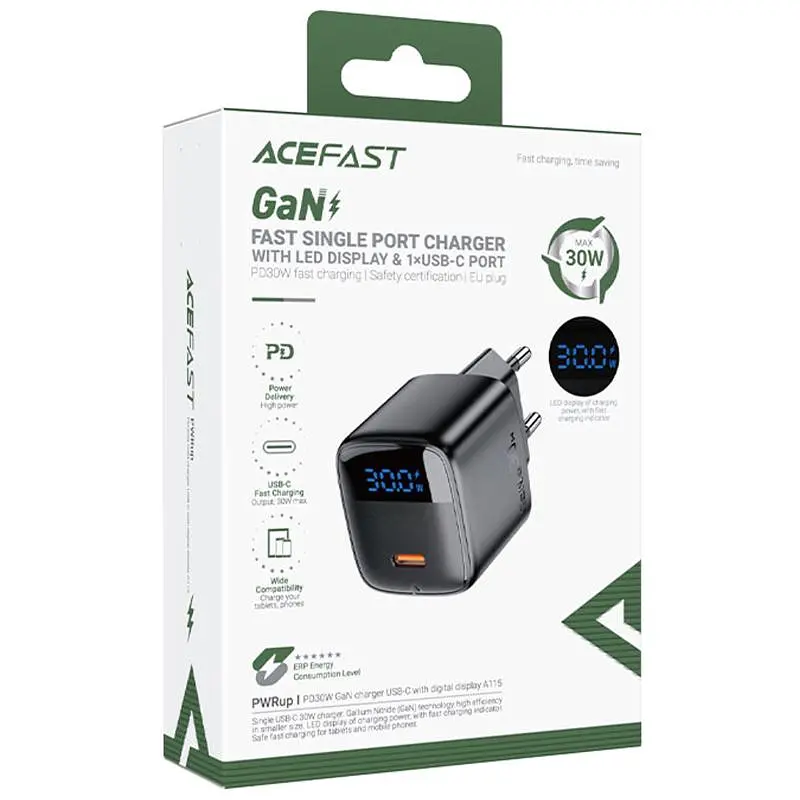 МЗП A115 PD30W GaN (1USB-C) Black Acefast teh0029671 - фото 2