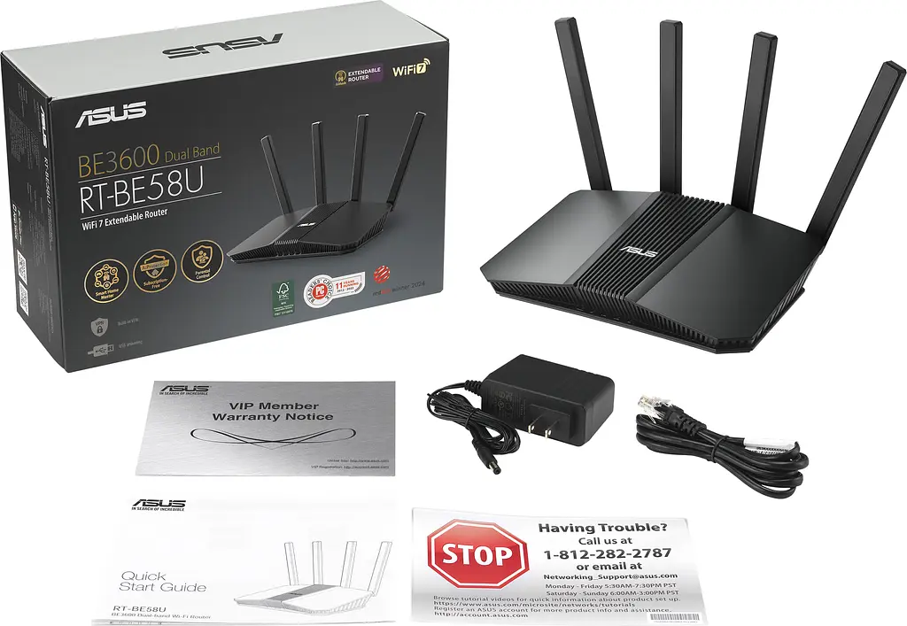 ASUS Маршрутизатор RT-BE58U BE3600, 4xGE LAN, 2,5xGE WAN, 1xUSB3.2, MESH - фото 2