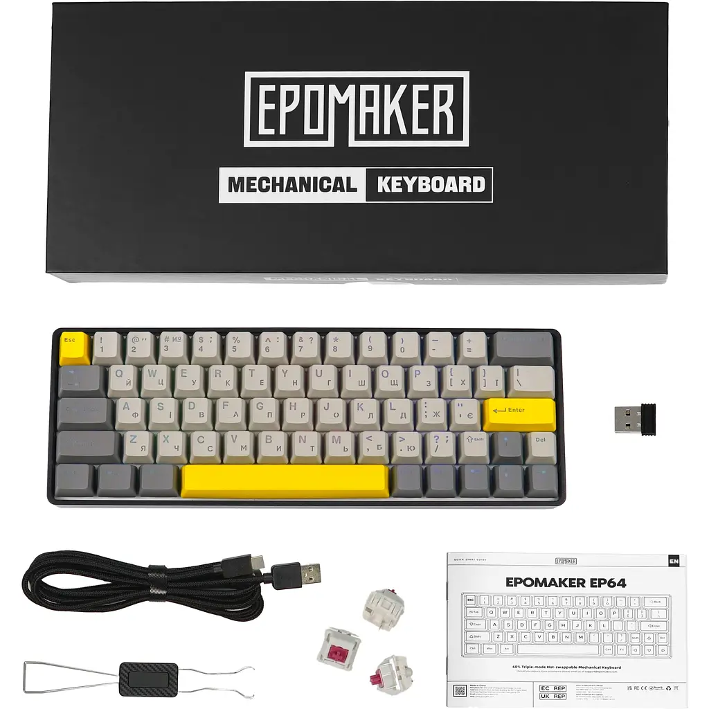 Клавіатура Epomaker EP64 Mulan Black механічна бездротова (EP64-B-M) - фото 2