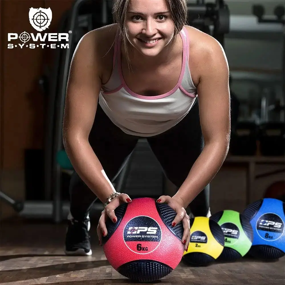 Мяч для фитнеса Power System Medicine Ball PS-4138, 8 кг черно-синий (10532) - фото 3