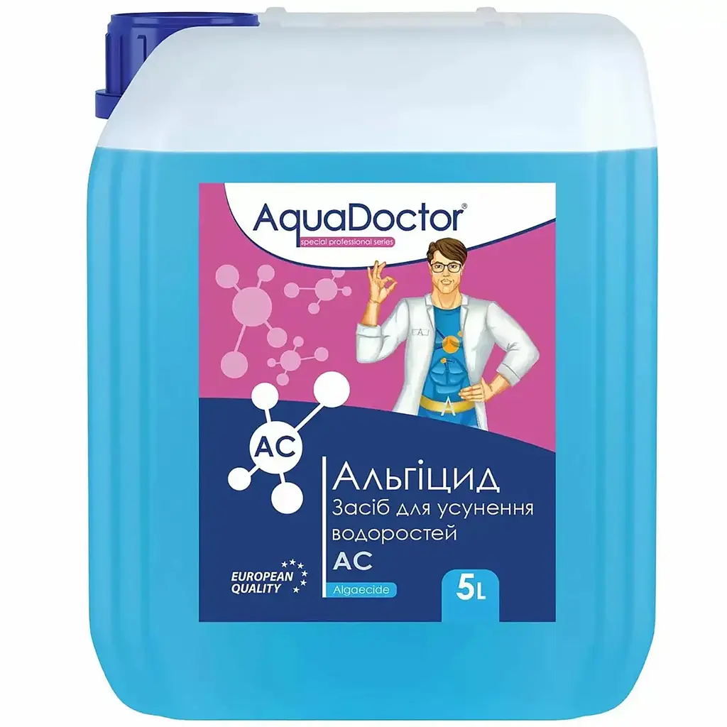 Стартовий набір для басейну AquaDoctor Super Kit 5в1 30–50 м³ швидкий та повільний хлор, альгіцид, флокулянт, pH Minus 88530 - фото 6