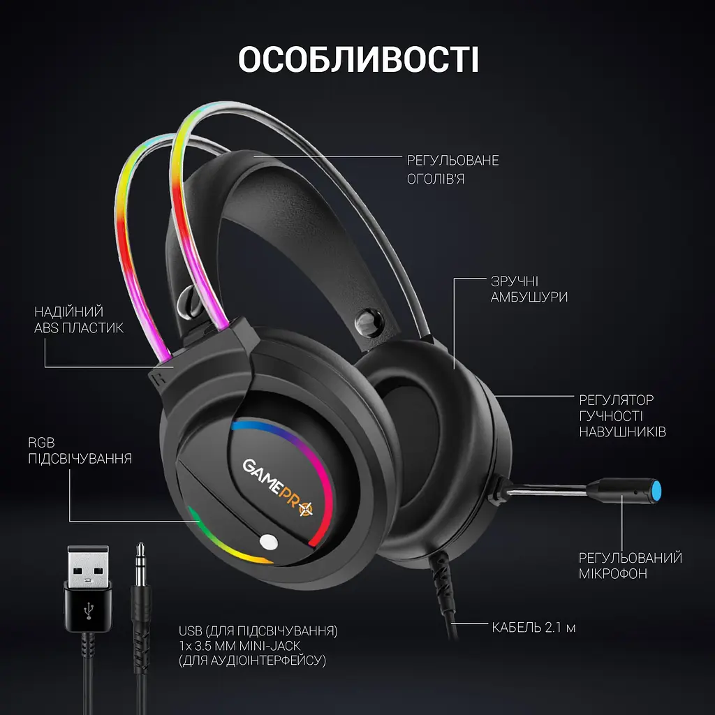 Навушники GamePro Nitro ігрові (HS733) - фото 7