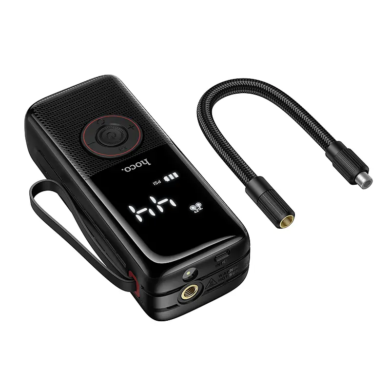 Автомобільний насос HOCO ZP18 Enlighten portable smart air pump Black (6942007673303) - фото 5