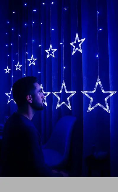 Гірлянда Xmas STAR CURTAIN 12 BlueЗіркиXPRO3M*80CM*50CM (47678-8112_223) - фото 5