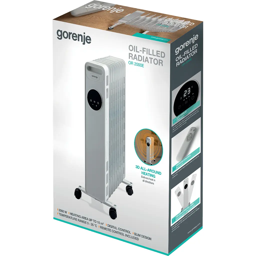 Масляний обігрівач Gorenje OR2000E - фото 6