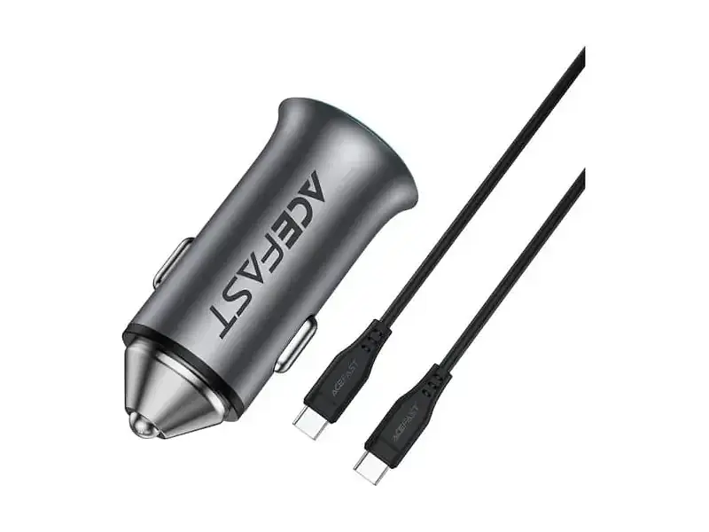 Автомобільний зарядний пристрій Acefast B16 Fast Charge Car Charger 95 W Type-C to Type-C cable Black (6974316285304) - фото 3