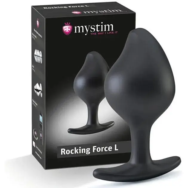 Силіконова анальна пробка Mystim Rocking Force L для електростимулятора діаметр 4.7 см - фото 5