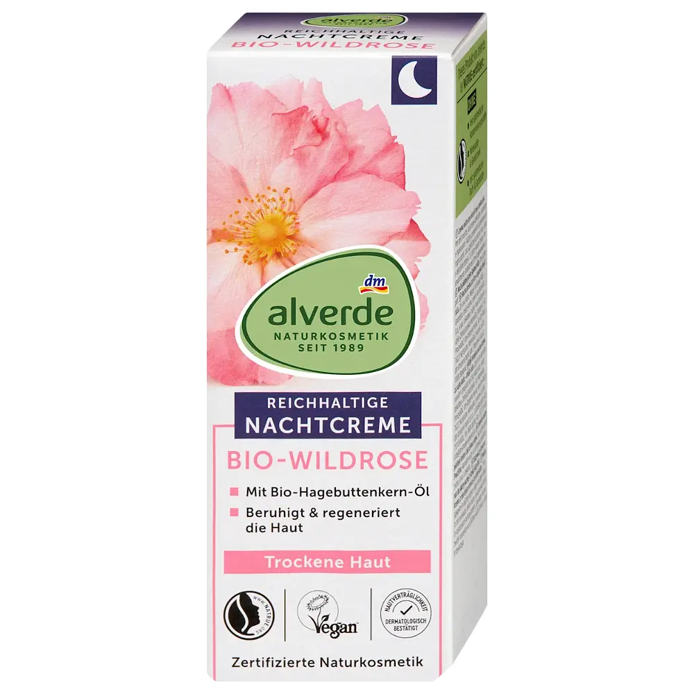 Нічний крем Alverde Naturkosmetik Wildrose з органічною дикою трояндою 50 мл - фото 3