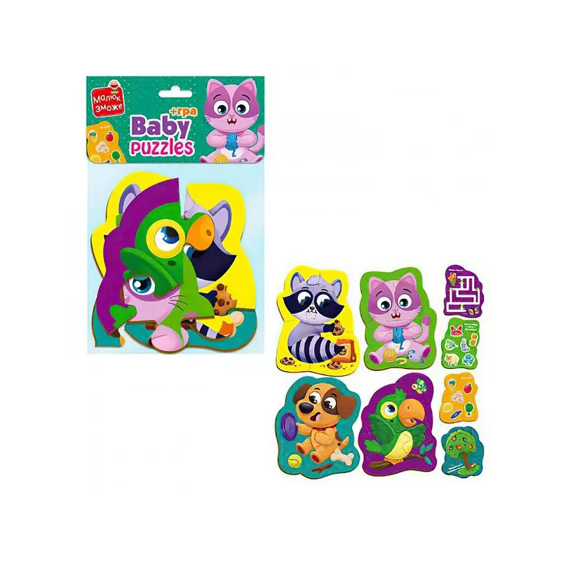 Пазли максі з грою Малюк Зможе «Хатні улюбленці» Vladi Toys VT1722-21 Укр - фото 2