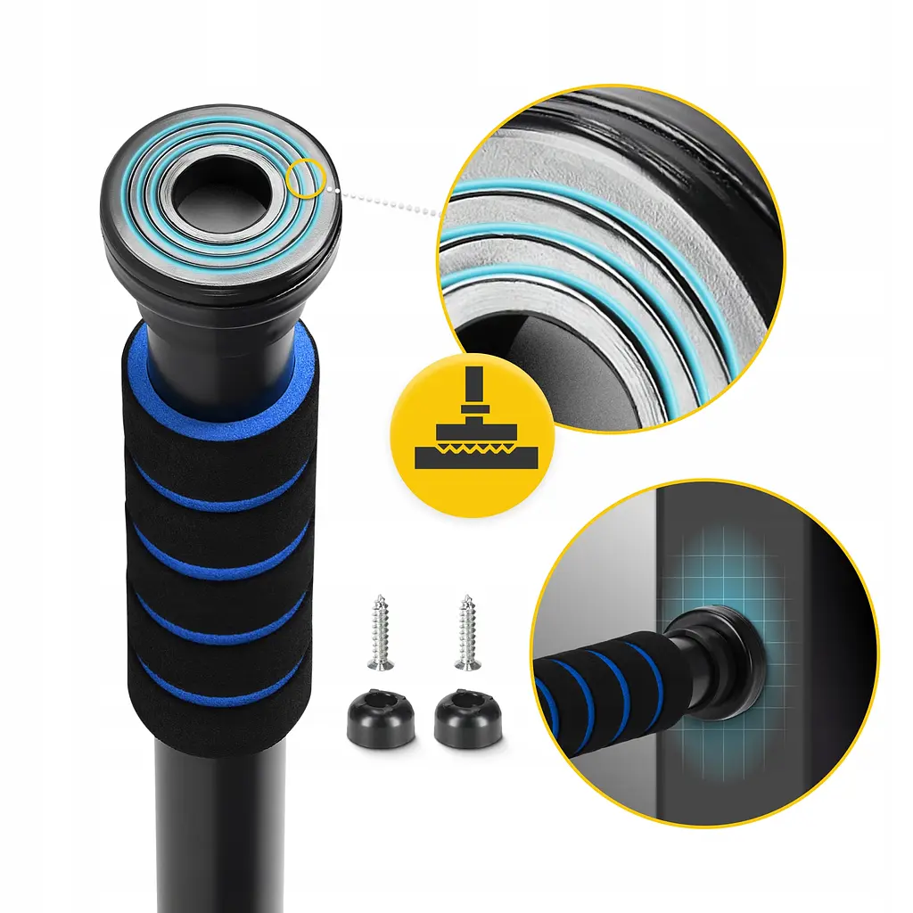 Турнік розсувний 4FIZJO Basic 61.5-100 см Black/Blue (P-5905973402705) - фото 2