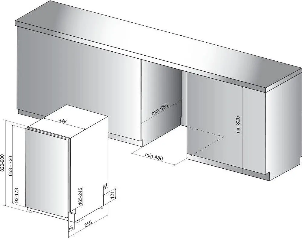 Посудомоечная машина Hotpoint встраиваемая, 10 комплектов HSIO3O23WFE - фото 9