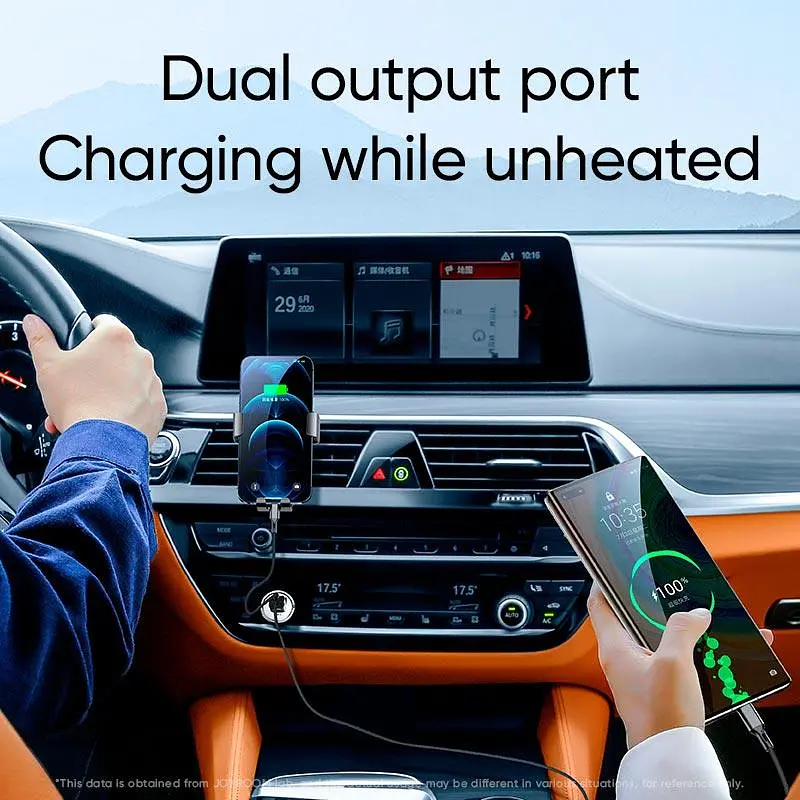 Адаптер автомобильный JOYROOM Mini dual-port ring-pull fast car charger C-A45 1USB и 1Type-c 5A20W - фото 4