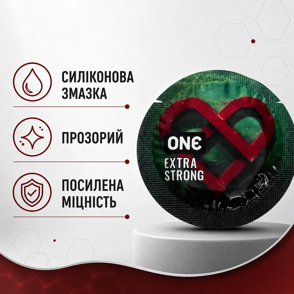 Презервативи ONE Extra Strong 5 ШТ, підвищеної міцності, щільніші та міцніші, гладкІ, латексні, із силіконовою змазкою - фото 3