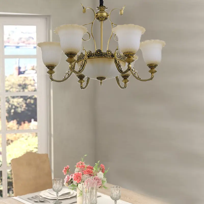 Люстра подвесная Brille прованс E27 60W BZ (BKL-682S/9) - фото 7