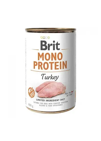 Вологий корм для собак Brit Mono Protein Turkey з індичкою, 400 г