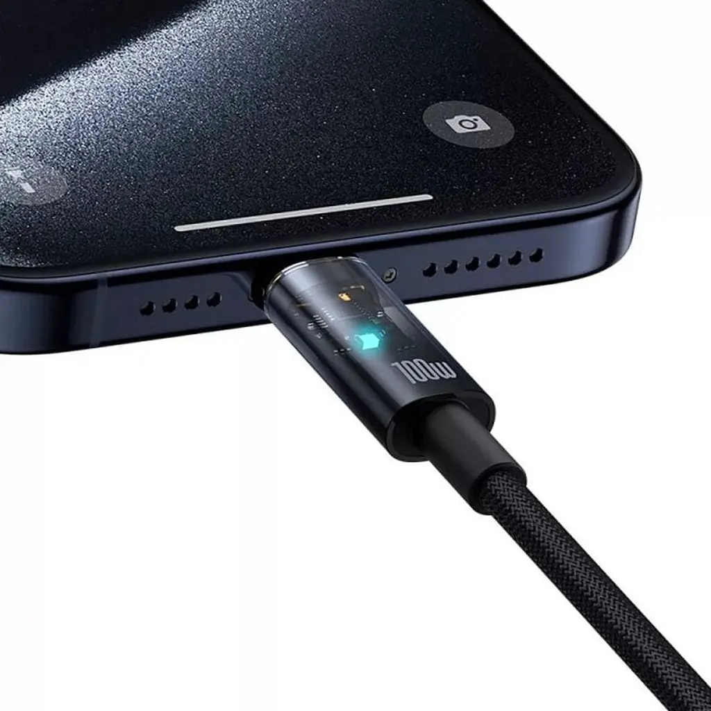 Кабель Baseus Explorer with Auto Shutdown USB-C to USB-C 100w 1m Cluster Black (P10319703111-00) [152047] - фото 6
