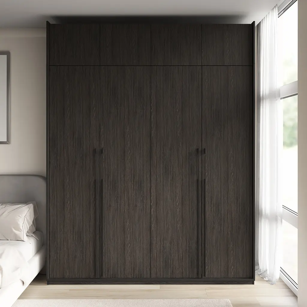 Шафа для одягу Flamecame у спальню зі штангою та поличками на 4 двері FR-20 Венге - фото 3