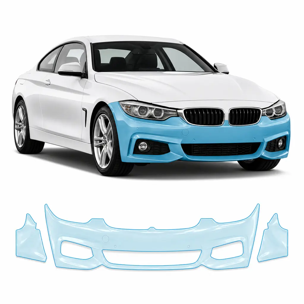 Антигравійна захисна бронеплівка за лекалами для BMW 4 Series F32 2013-2020 - передній бампер