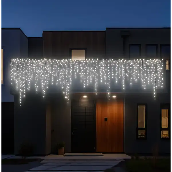 Уличная гирлянда Бахрома GarlandoPro 25 м 405 LED черная проволока Белая 25MBW - фото 2