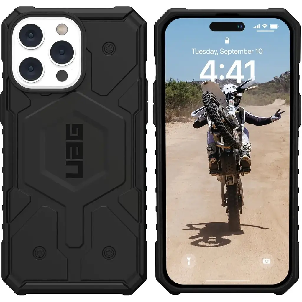 Оригинальный противоударный чехол UAG Pathfinder MagSafe для iPhone 14 Pro (6.1") Black 114054114040 - фото 9