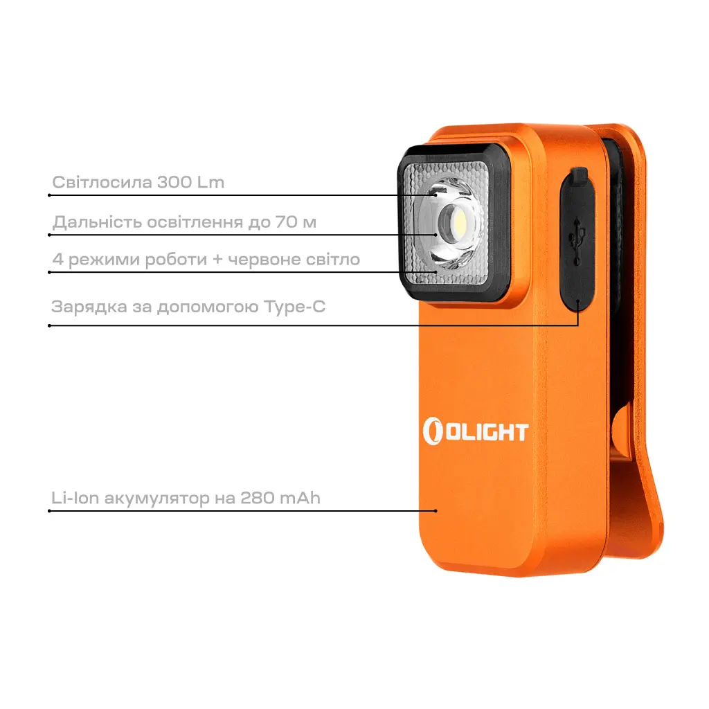 Ліхтар Olight Oclip Orange (0.0000.0941) - фото 11