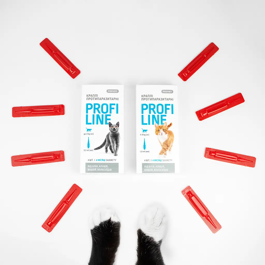 Капли на холку для кошек ProVET Profiline от внешних паразитов от 4 до 8 кг 4 пипетки по 1 мл - фото 4