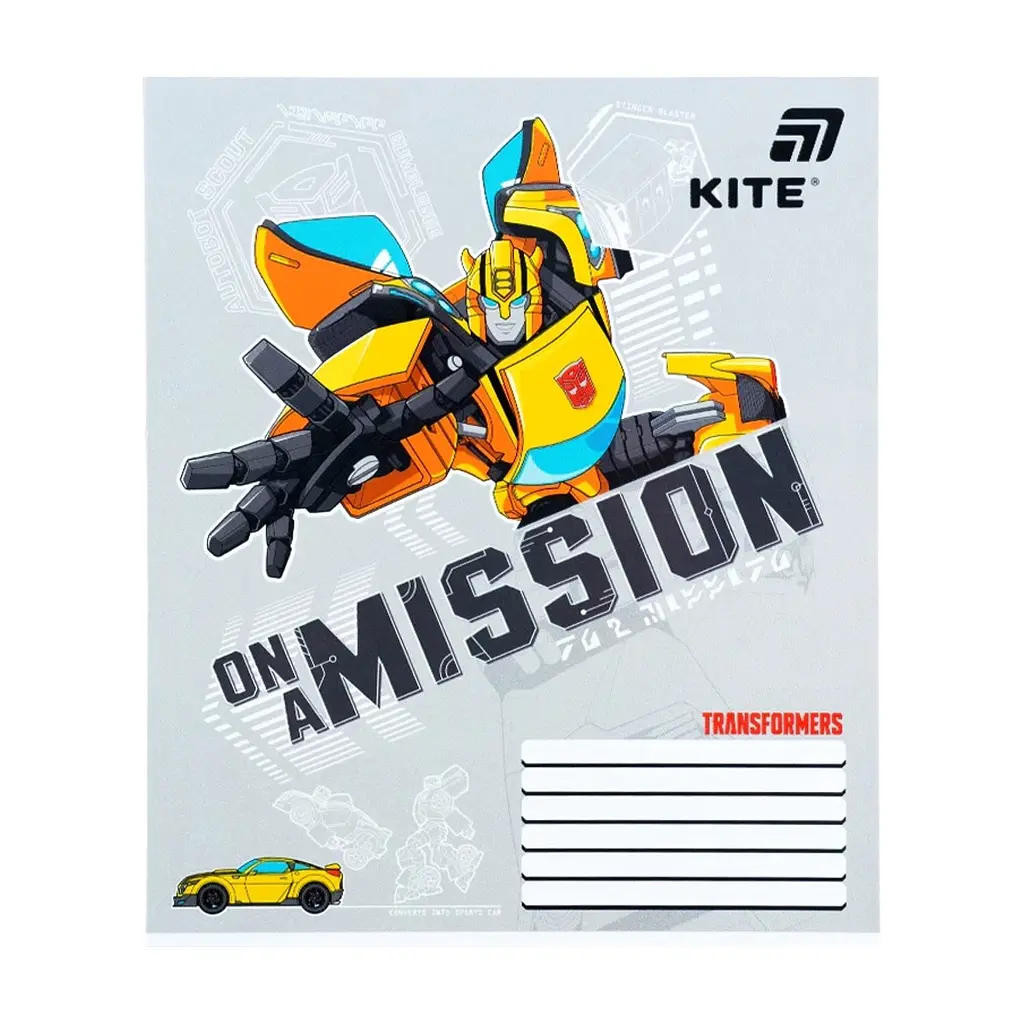 Зошит Kite Transformers, 12 аркушів, коса лінія (TF26-235), в асортименті - фото 6