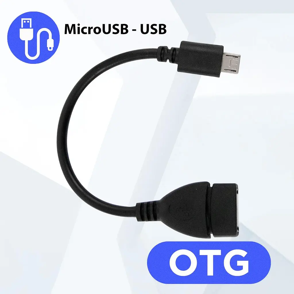 Кабель OTG черный переходник OTG USB Micro USB 10см OTG переходник с Микро ЮСБ на ЮСБ - фото 2