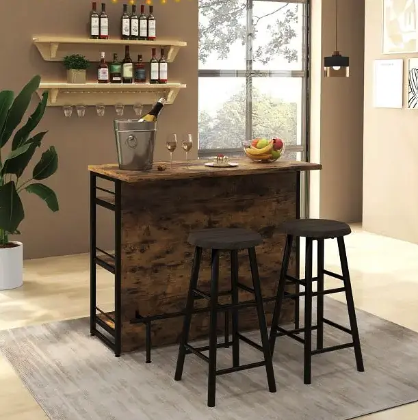 Тумба Costway Dent двосторонній домашній бар в стилі Loft - фото 3