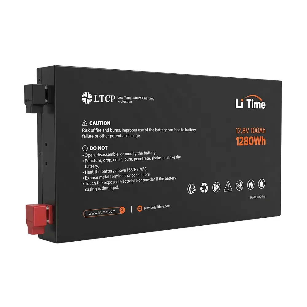 Акумуляторна батарея літій-залізо-фосфатна 12.8В 100А*год LiFePO4 LiTime Slim 12V100-100-SLIM-LTCP-4-SE100 ультратонка (44-00531) - фото 6