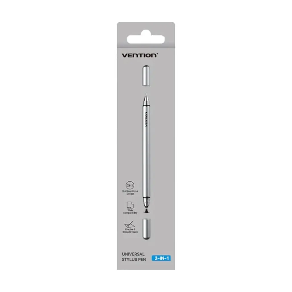 Стилус Vention 2-in-1 Stylus Pen Gray Aluminum Alloy Type (KQMH0) - фото 3