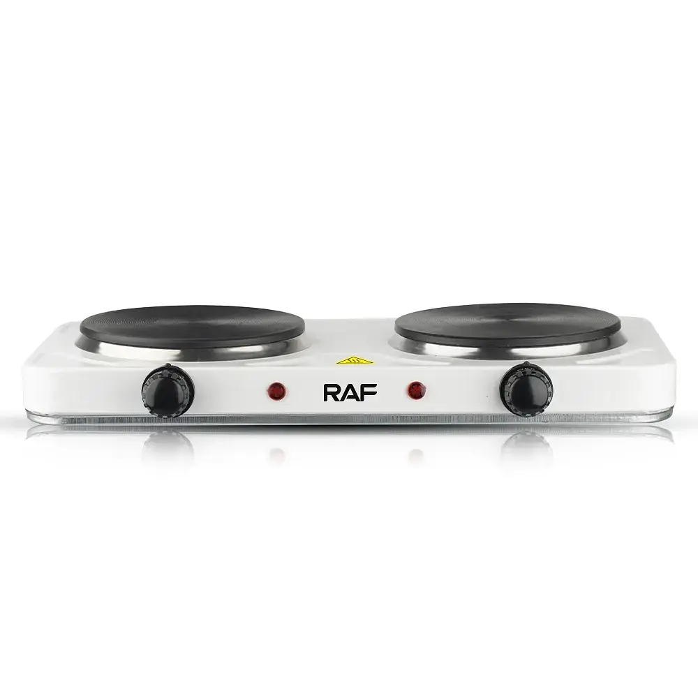 Електроплита настільна RAF R.8020A 2 конфорки дискова 2000W White (3_02422) - фото 2