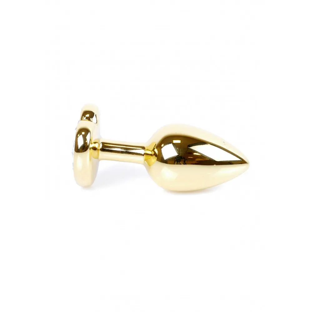 Анальна пробка з кристалом B-Series Jewellery Gold Heart Plug Rose, 7х2,7 см, рожевий - фото 3
