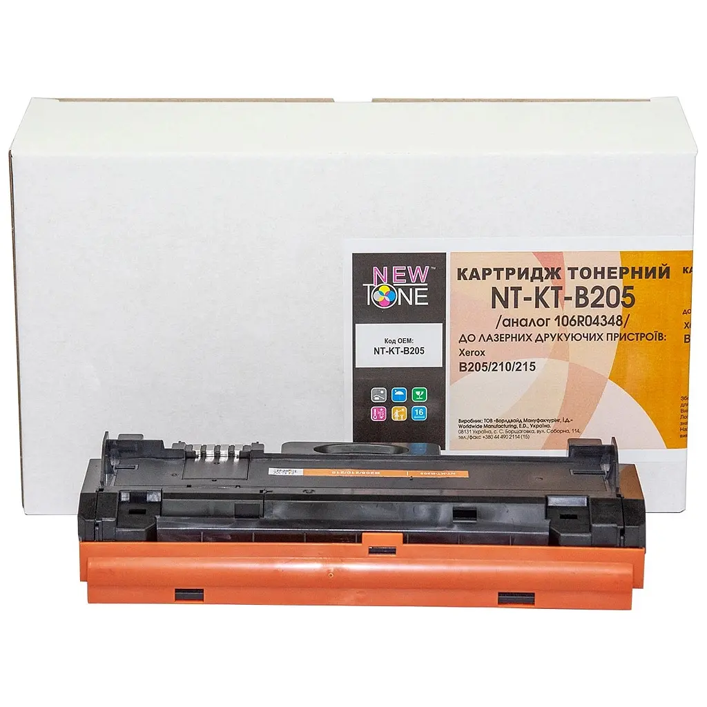 Картридж NewTone Xerox B205/210/215 106R04348 Black 3K (NT-KT-B205) - фото 3