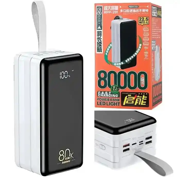 Зовнішній акумулятор Remax RPP-291 Chinen 80000 mAh білий - фото 2