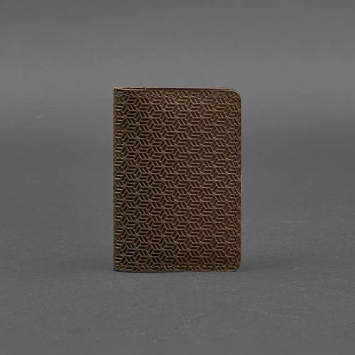 Чоловічий шкіряний кард-кейс (візитниця) 6.0 Карбон темно-коричневий - фото 5