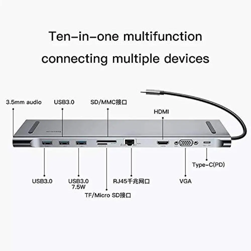 Док-станция для ноутбука Baseus Enjoyment Series Type-C Notebook Hub Adapter (CATSX-F0G) - фото 4