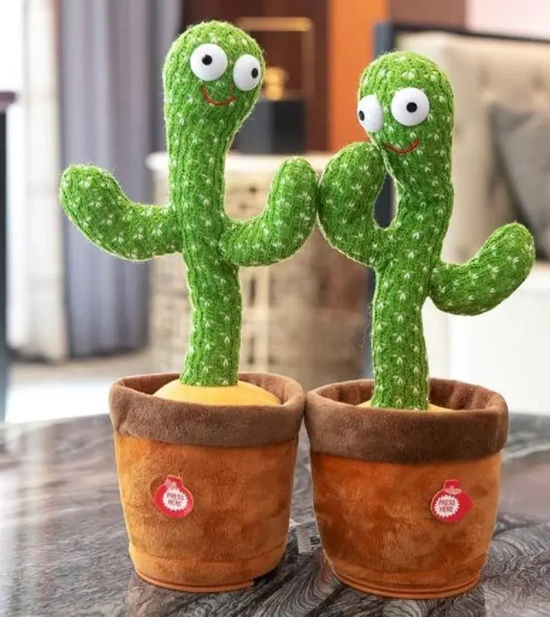 Танцюючий та співаючий кактус Dancing Cactus на 120 пісень з підсвічуванням Зелений - фото 8