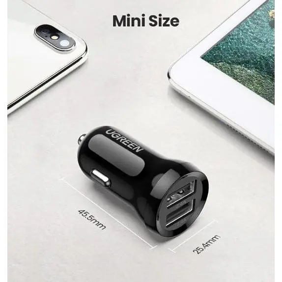 Автомобільний зарядний пристрій Ugreen ED018 24W 2xUSB Charger чорний - фото 6