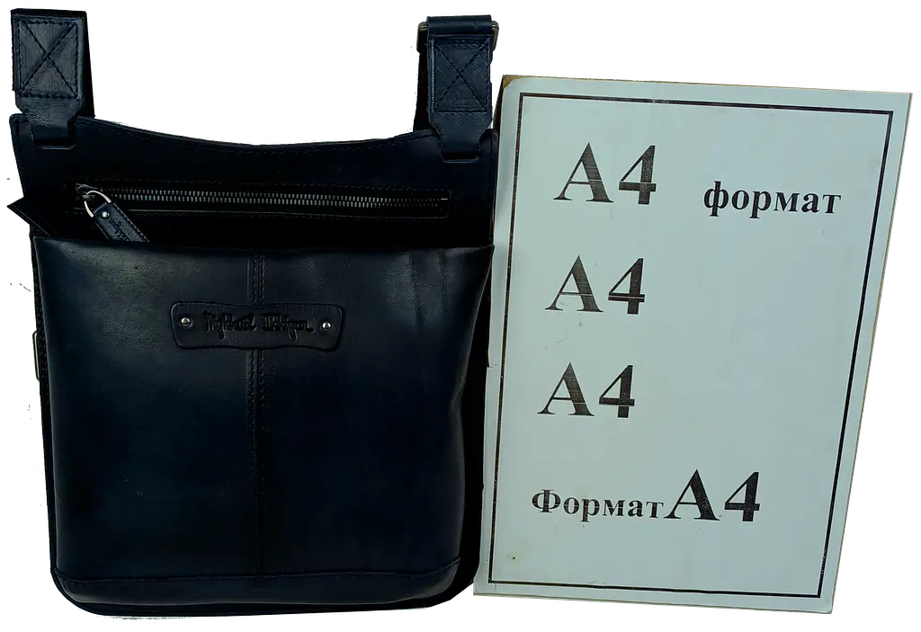Мужская кожаная сумка на плечо , Украина синяя Mykhail Ikhtyar sum0028765 - фото 10