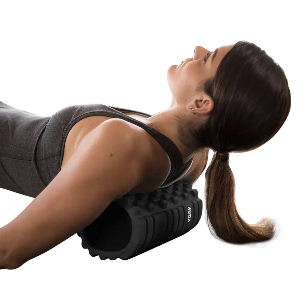 Масажний ролик для йоги та фітнесу York Fitness EVA 33,6 х 14,4см чорний - фото 2
