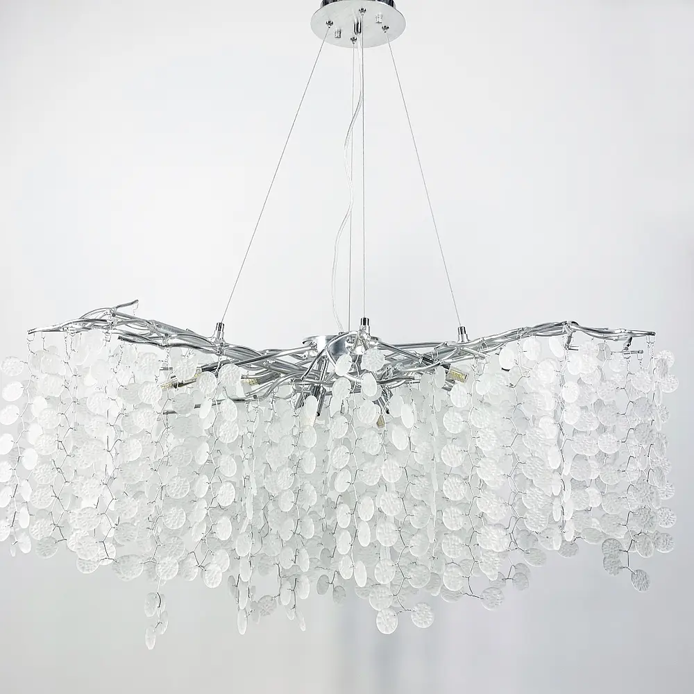 Підвісна люстра в хромі у видовженому корпусі Line.F Довжина 120 см - фото 4