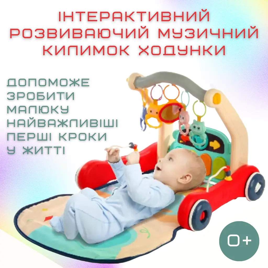 Дитячий розвиваючий музичний килимок 2в1 інтерактивний ігровий центр з піаніно HUANGER det0018982 - фото 7